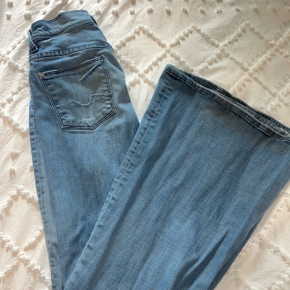 7 For All Mankind Light Wash Bell Bottom Jeans